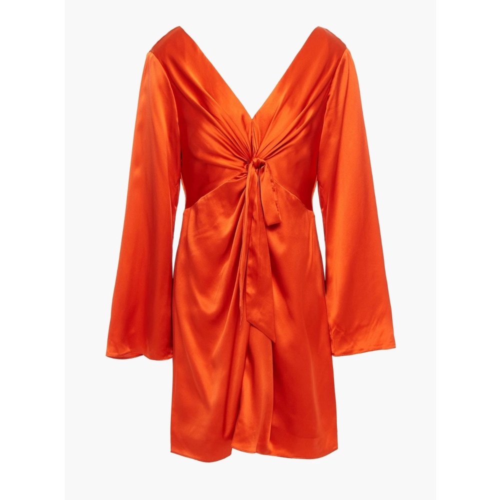 NTW Cinq aSept Knotted Silk Mini Dress